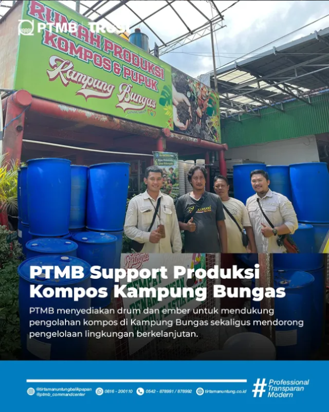 PTMB Support Produksi Kompos Kampung Bungas