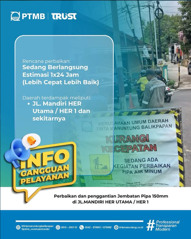 Perbaikan dan Penggantian Jembatan Pipa 150mm di Jl. Mandiri HER 1