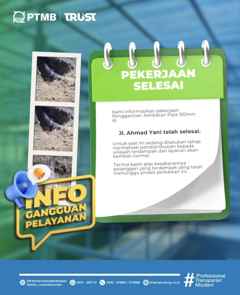 Pekerjaan Penggantian Jembatan Pipa di Jl. Ahmad Yani telah Selesai