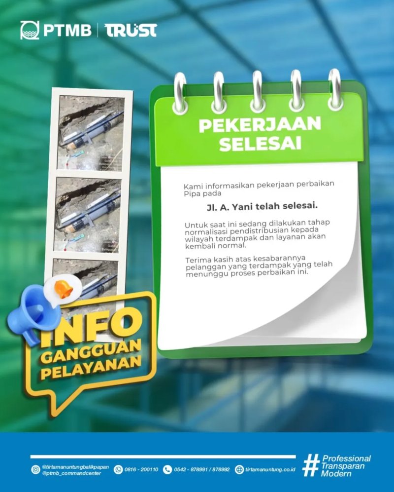 Pekerjaan Selesai Jl. A. Yani