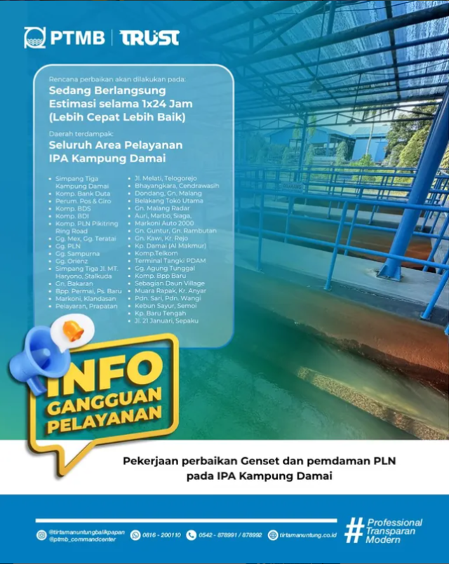 Perbaikan Genset dan Pemadaman PLN pada IPA Kampung Damai