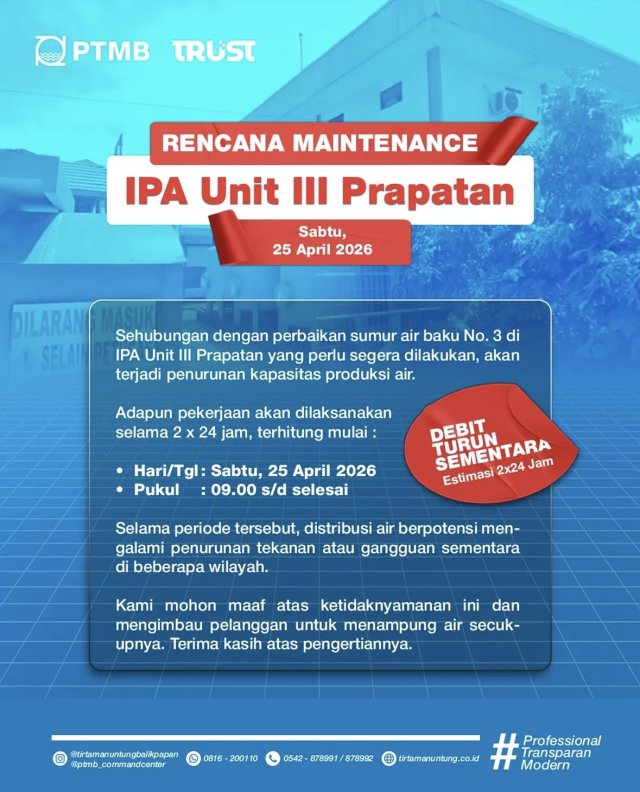 Rencana Maintenance IPA Unit III Prapatan