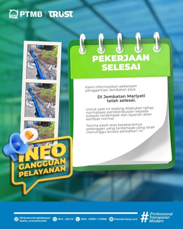 Pekerjaan Selesai Di Jembatan Mariyati
