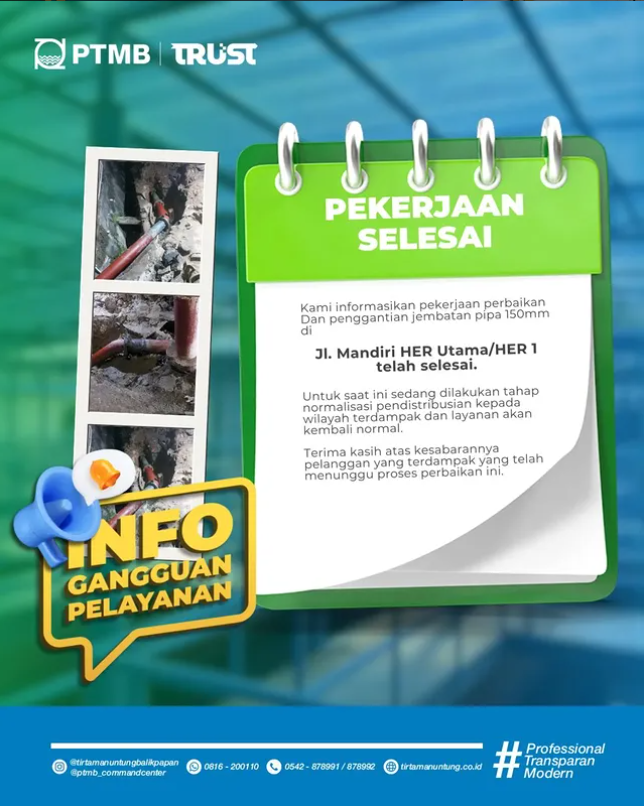 Pekerjaan Perbaikan dan Penggantian Jembatan di Jl. Mandiri HER 1 telah Selesai