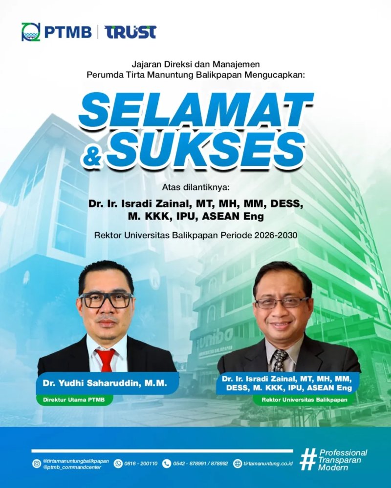 Selamat & Sukses Kepada Dr. Ir. Isradi Zainal, MT, MH, MM, DESS, M.KKK, IPU, ASEAN Eng