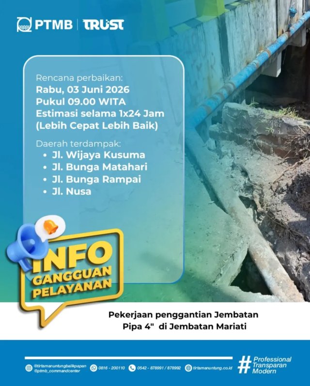 Rencana Perbaikan Penggantian Jembatan Pipa 4" di Jembatan Mariati